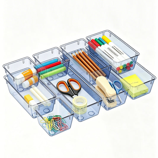 Clear Drawer Organizer Set for Easy Home Storage