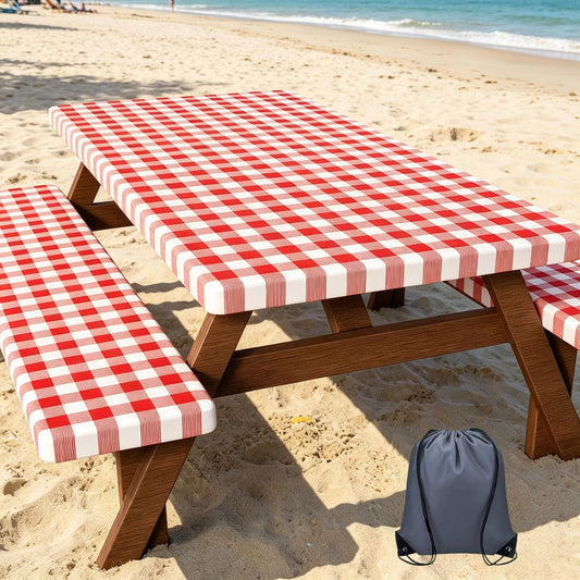 Waterproof Picnic Table Cover Set for Outdoor Dining