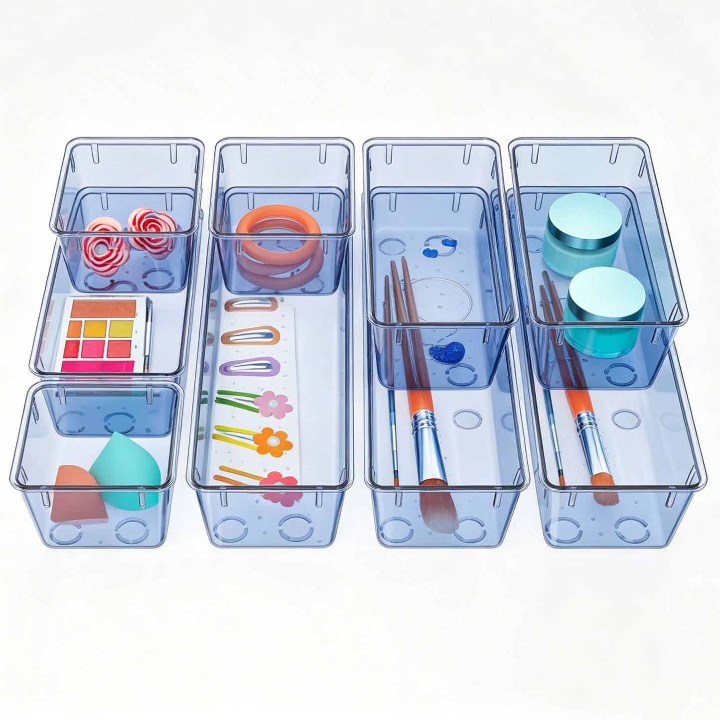 Clear Drawer Organizer Set for Easy Home Storage