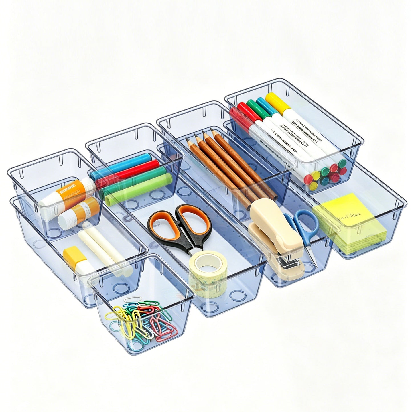 Clear Drawer Organizer Set for Easy Home Storage