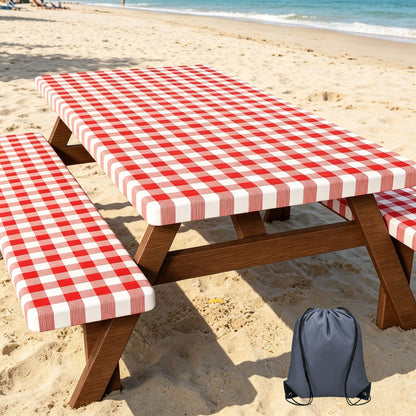 Waterproof Picnic Table Cover Set for Outdoor Dining