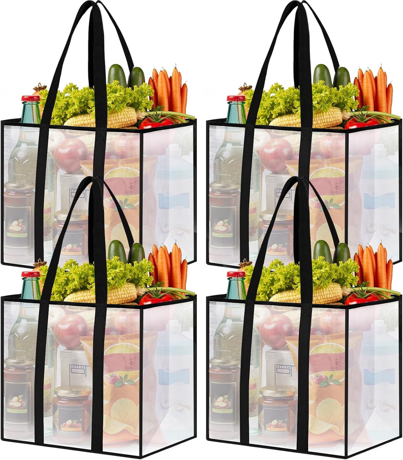 4 Pack 33L Reusable Grocery Bags